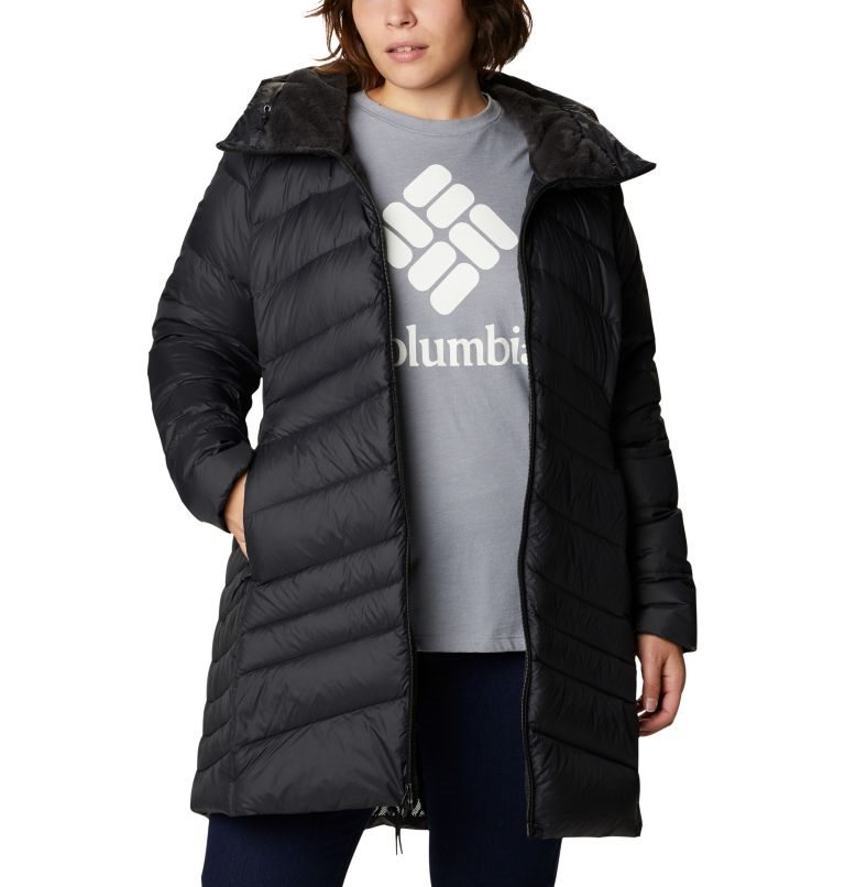 Columbia Autumn Park Hette Mid Dunjakker Dame Svarte | Plus Size 85760V